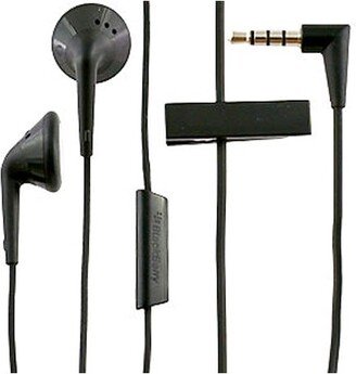 BlackBerry In-Ear Headset, Wired Earbud, Standard Stereo 3.5mm Headset - Black