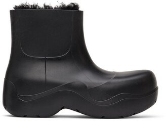 Black Cozy Puddle Chelsea Boots