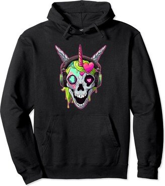 EDM DJ Festival Outfit Men & Women DNB Techno Party Zombie Unicorn EDM Rave DJ Pullover Hoodie