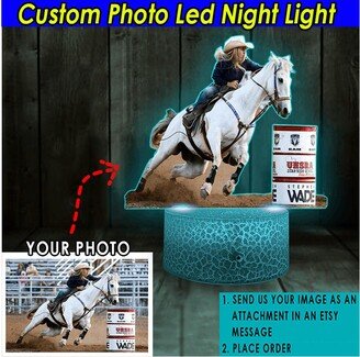 Barrel Racing Riding Horse Personalized Printed Night Light, 3D Lamp, Gifts For Lovers, Owners Gifts, Him/Her