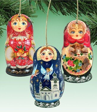 Story Dolls Wooden Ornaments, Set of 3