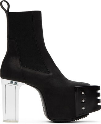 Black Grilled Platform Chelsea Boots