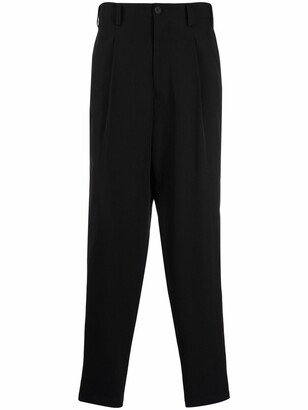 Tapered-Leg Wool Trousers-AL