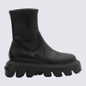 Black Leather Combat Boots-AA