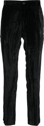 Tapered-Leg Velvet Trousers