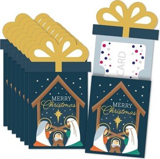 Big Dot of Happiness Holy Nativity - Manger Scene Religious Christmas Money and Gift Card Sleeves - Nifty Gifty Card Holders - 8 Ct