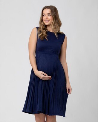 Maternity Knife Pleat Sleeveless Dress Blueprint