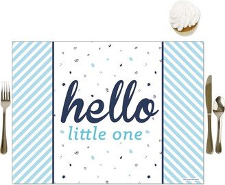 Big Dot Of Happiness Hello Little One & Silver - Party Table Decor Baby Shower Placemats 16 Ct