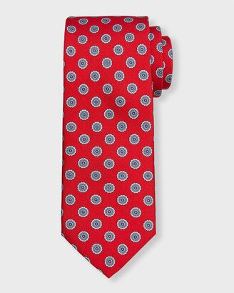 Men's Medallion-Print Silk Tie-AB