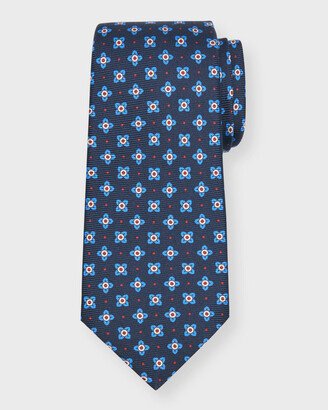 Men's Floral-Print Silk Tie-AB