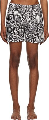 Black & White Printed Swim Shorts