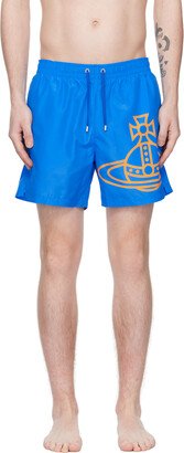 Blue Printed Swim Shorts-AB