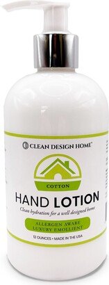 Clean Design Home Cotton Hand Lotion, 12 oz