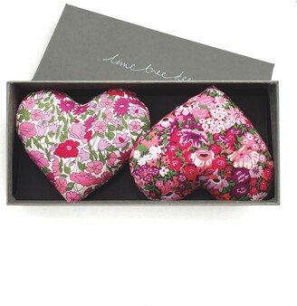 Lime Tree Design Heart & Soul - Box Of Two Lavender Hearts Made With Liberty Fabric