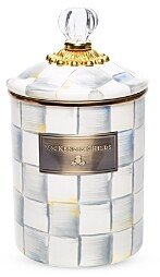 Mackenzie-Childs Sterling Check Enamel Canister, Medium