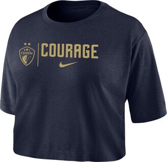 North Carolina Courage Women's Dri-FIT Soccer Cropped T-Shirt in Blue
