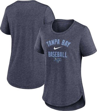 Women's Heather Navy Tampa Bay Rays Local Phrase Scoop Neck Tri-Blend T-shirt