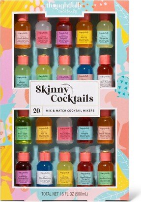 Thoughtfully Cocktails, Mix and Match Skinny Cocktail Mixers Gift Set, Set of 20 (Contains No Alcohol)