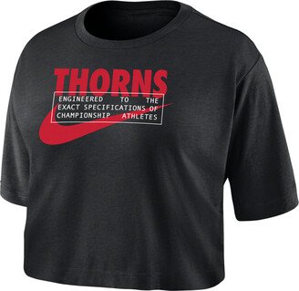 Portland Thorns Women's Dri-FIT Soccer Cropped T-Shirt in Black