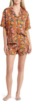 Floral Satin Shorts Pajamas