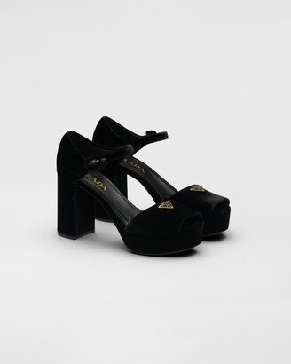 Velvet Platform Sandals