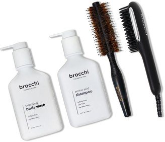 Sebastian Brocchi Brocchi Beard Styling Brush + Boar Bristle Brush + Restoring Shampoo & Body Wash-AA