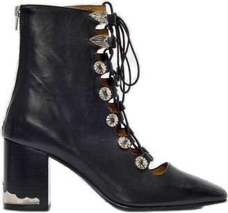 Pointed Toe Laced Ankle Boots