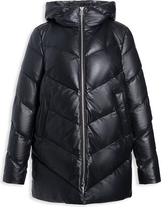 Leather Quilted Puffer Jacket