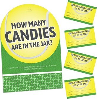 Big Dot of Happiness You Got Served - Tennis How Many Candies Baby Shower or Tennis Ball Birthday Party Game 1 Stand and 40 Cards Candy Guessing Game