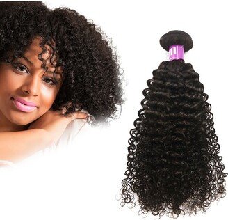 Unique Bargains 9A Brazilian Curly Human Hair Extension Natural Black 22