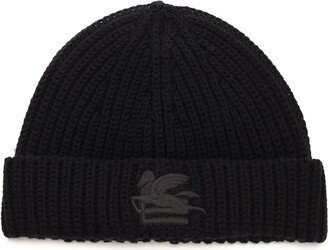 Black Beanie With Logo Patch