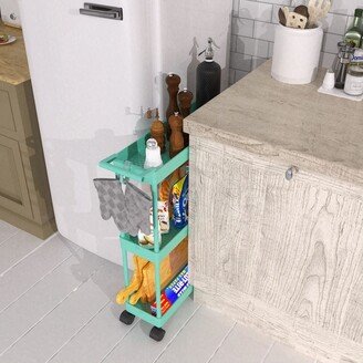 No 3-Tier Kitchen Cart Storage with Handle