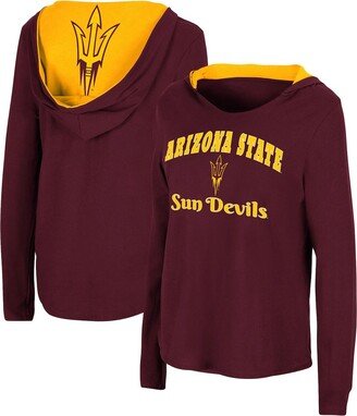 Women's Maroon Arizona State Sun Devils Catalina Hoodie Long Sleeve T-Shirt