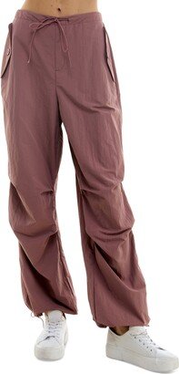 Juniors' High-Rise Bungee-Tie Parachute Pants