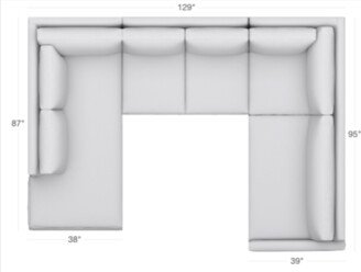 Custom Tuxedo 3pc Sectional in STONE