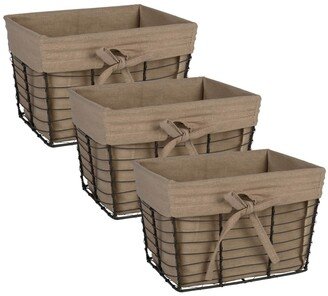 Small Vintage-like Wire Liner Basket Set of 3