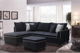 Lilola Home Harmony Sectional Sofa with Left-Facing Chaise and Storage Ottoman