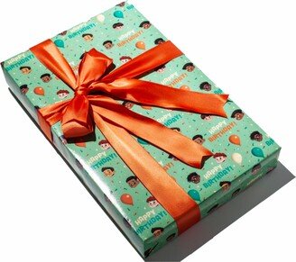 Greentop Gifts Happy Birthday Gift Wrap - Multicultural Boys - Turquoise, Aqua