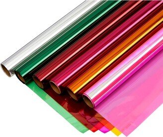 Bright Creations 6 Rolls Transparent Colored Cellophane Wrap for Gift Wrapping, 6 Colors (17 Inches x 10 Feet)