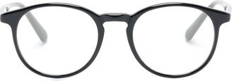 Moncler Eyewear Logo-Print Round-Frame Glasses