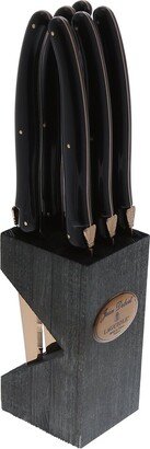 Laguiole Set Of 6 Steak Knives In Block-AD