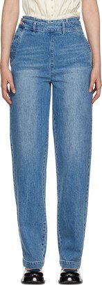 SSENSE Exclusive Blue Double Layer Jeans