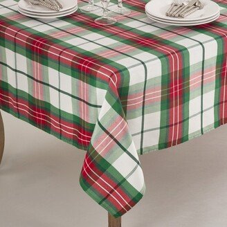 Saro Lifestyle Plaid Design Holiday Tablecloth, Multi,