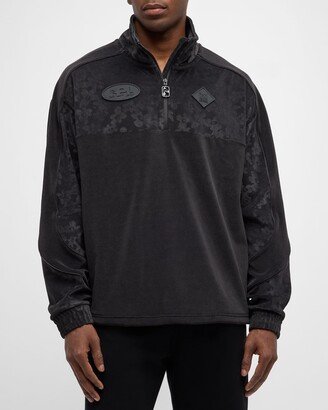 x P.A.M. Men's Velour Half-Zip Sweater