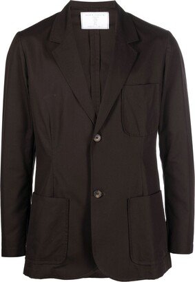 Notched-Lapel Single-Breasted Blazer-AJ