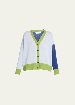 Colorblock Cashmere Knit Cardigan