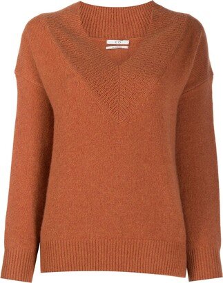 V-neck cashmere knit jumper