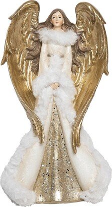 Resin 12.25In Multicolored Christmas Gilded Angel Figurine