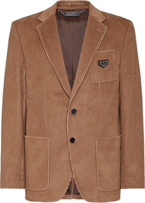 Single-Breasted Corduroy Blazer-AG