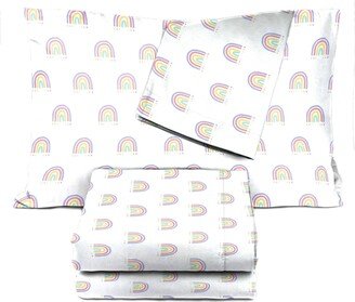 Saturday Park Doodle Rainbow 100% Organic Cotton Queen Sheet Set